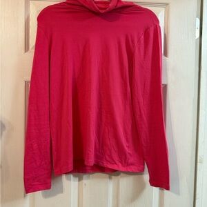 Bright Pink Long Sleeve Top Turtleneck